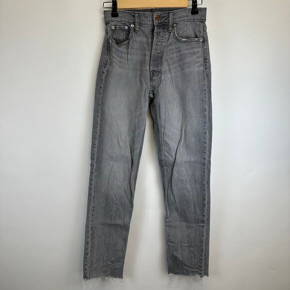 Gap Charcoal Wash Cheeky Straight High Rise Button Fly Jeans Women's Size 25 - Picture 1 of 12